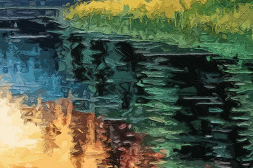 Various oil paintings, flowers, roses, peonies, butterflies, landscapes, forests, lakes, chrysanthemums, birds, streams