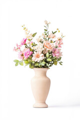 Fototapeta premium Retro floral arrangement in a classic vase, high-resolution cutout for print, interior design concepts, or elegant compositions.