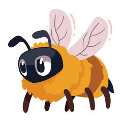 Cute Cartoon Bee Vector Illustration