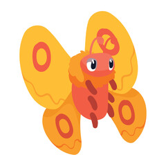 Colorful Cartoon Moth Vector Illustration