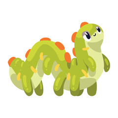 Adorable Cartoon Caterpillar Vector Illustration