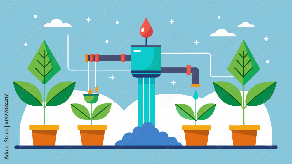 Poster an innovative irrigation system that adjusts water distribution based on plant growth stages ensurin