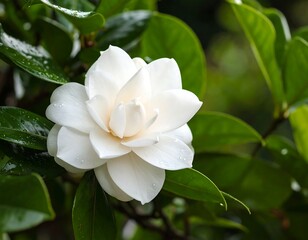Obraz premium Close-up of a pristine white camellia