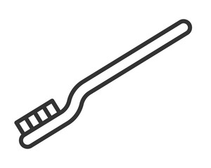 Clean line art icon of a toothbrush. Represents dental hygiene, healthcare, and daily routine. Versatile for web design, apps, or healthrelated materials.