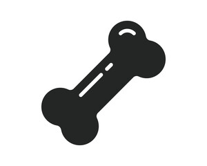 A simple, bold icon of a bone, perfect for veterinary, pet care, or nutrition related projects. Symbolizes loyalty, reward, and simple pleasures. Versatile for apps or websites.