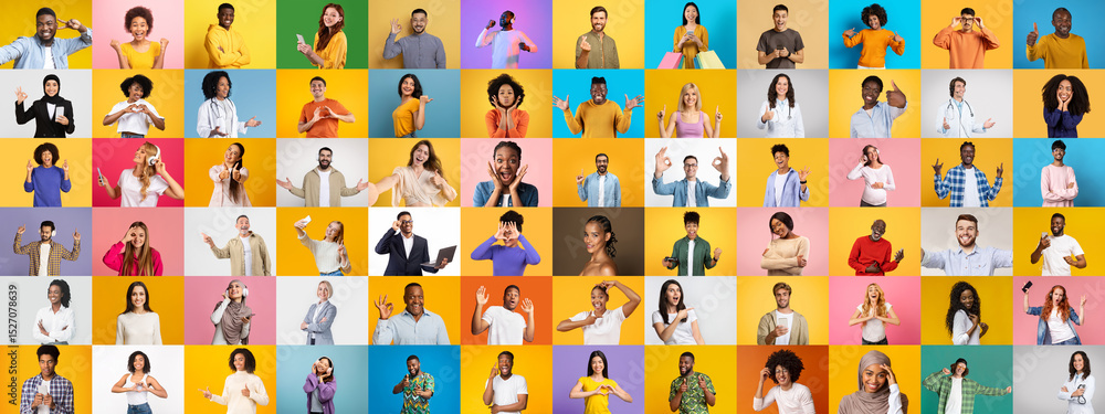 Poster a collection of portraits features a diverse group of individuals showcasing positive expressions an