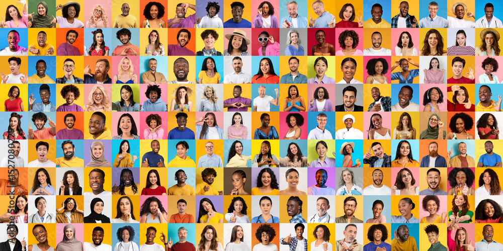 Poster this vibrant collage features diverse individuals from various backgrounds, showcasing their unique 