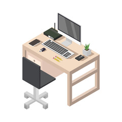 Isometric Office Desk