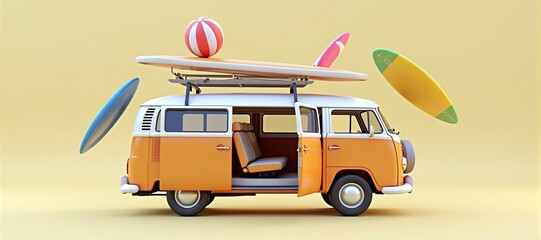 camper van packed with summer essentials
