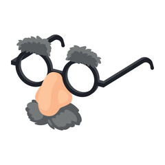 Disguise Glasses Vector Illustration: Classic Novelty Item with Nose, Mustache, and Eyebrows