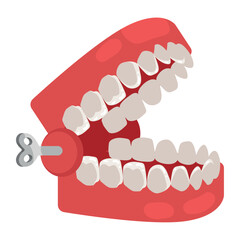 Chattering Teeth Toy Vector Illustration: Classic Novelty Item for Jokes and Gags
