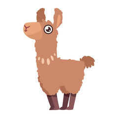 Charming Cartoon Llama Illustration: A Sweet and Fluffy Vector Design