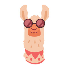 Cool Llama with Sunglasses Vector Illustration: A Fun and Trendy Cartoon Design