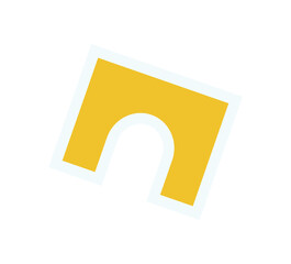 Brutalist abstract shape sticker. Bold icon with contemporary form. This flat design element embodies brutalism with a y2k aesthetic, perfect for modern projects and graphic applications.