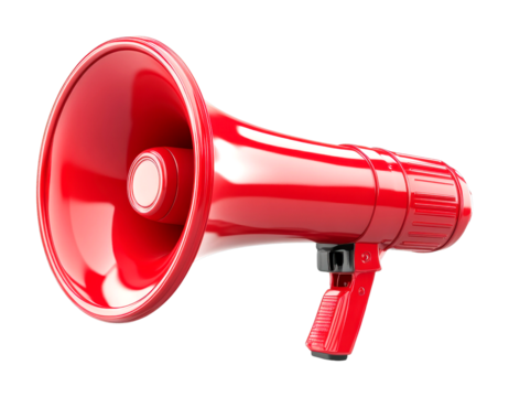 Promotional event announcement office space digital media urban environment close-up view cut out on transparent background