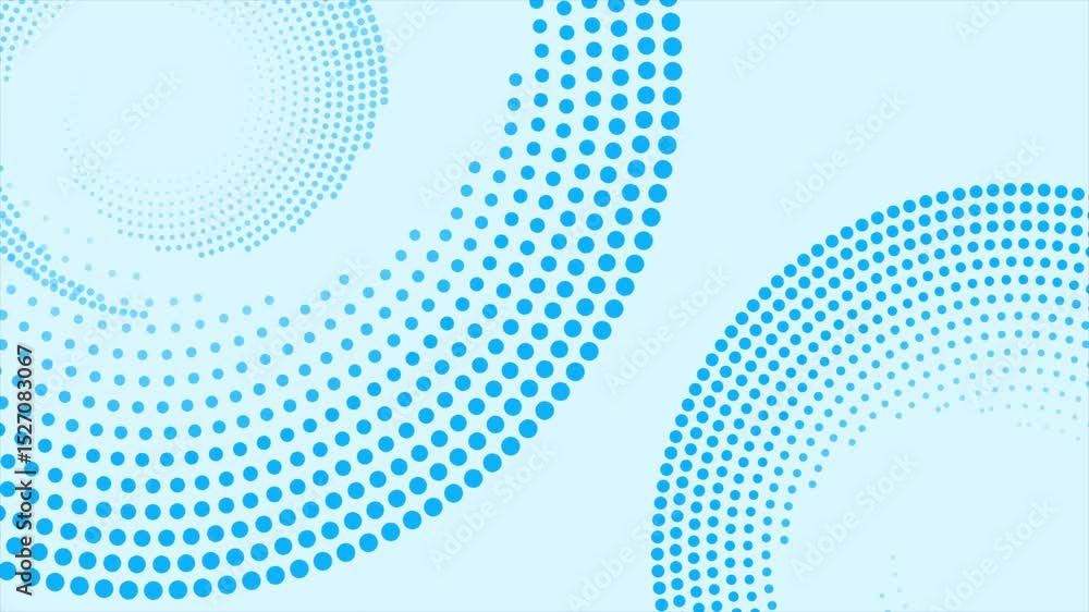 Poster bright blue circular spiral dotted lines abstract futuristic tech background. seamless looping motio