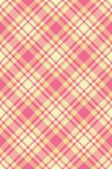 Xmas fabric pattern texture, trim check background vector. Preppy plaid textile tartan seamless in light and red colors.