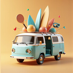 camper van packed with summer essentials