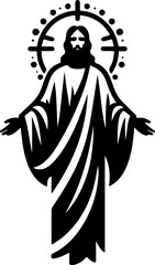 sketch vector illustration silhouette design icon logo symbol classic vintage savior embrace to save people