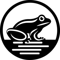 sketch vector illustration silhouette icon logo symbol mascot animal frog as rain caller classic vintage abstract modern style