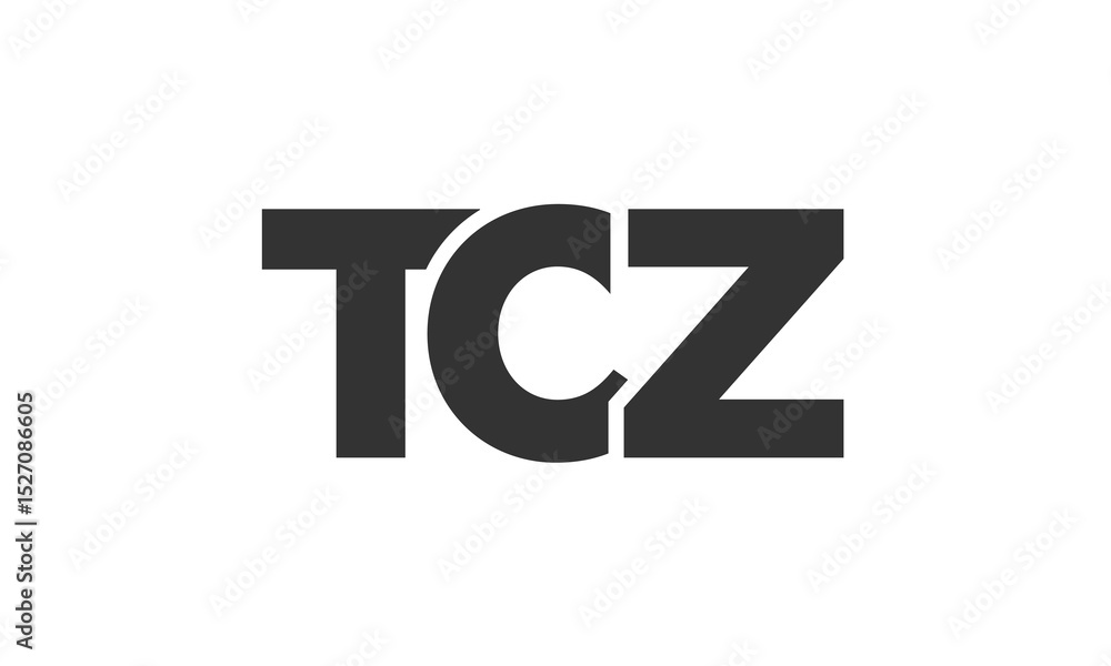 Poster TCZ logo design template with strong and modern bold text. Initial based vector logotype featuring simple and minimal typography. Trendy company identity.