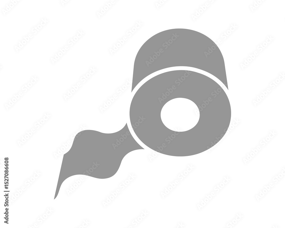 Poster abstract minimalist graphic of a paper roll, perfect for representing concepts of unwinding, renewal