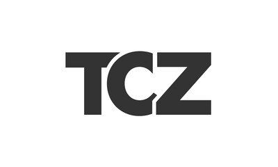 TCZ logo design template with strong and modern bold text. Initial based vector logotype featuring simple and minimal typography. Trendy company identity.
