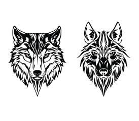 Obraz premium Minimalist geometric head of neotraditional tattoo vector design 