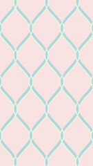 Fototapeta premium Elegant pastel blue and pink geometric lattice pattern seamless design element