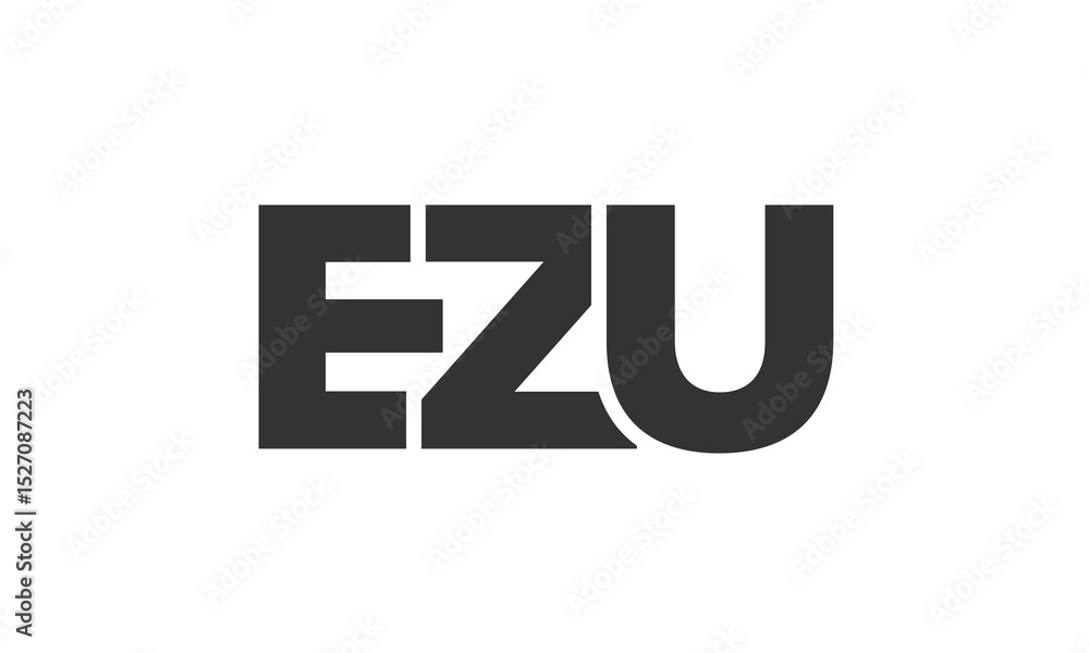 Poster ezu logo design template with strong and modern bold text. initial based vector logotype featuring s