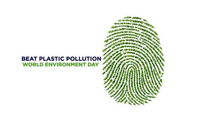 #BeatPlasticPollution, World Environment day concept 2025 3d tree background.