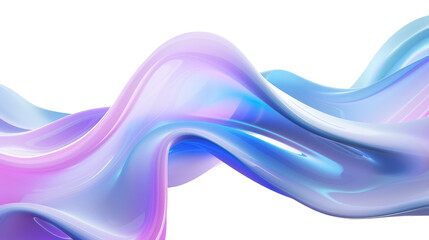 Abstract Flowing Waves with Colorful Gradient in Smooth and Shiny Elegance on Transparent Background