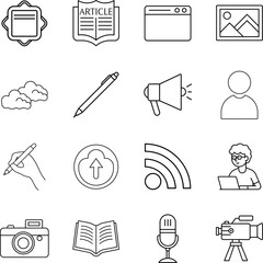 Collection of website and blogging-related icons