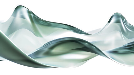 Abstract Fluid Waves in Transparent Background with Smooth Flowing Shapes and Serene Atmosphere