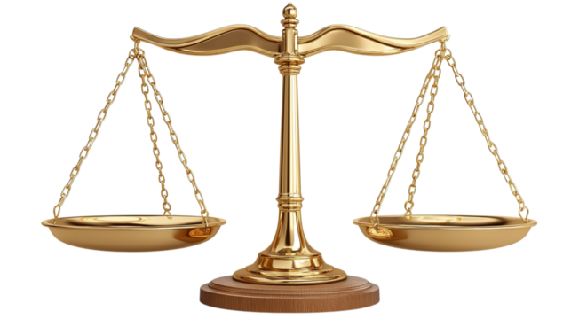 Fairness scales of justice isolated on white transparent background  - Powered by Adobe