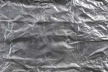 Transparant wrinkled plastic, white plastic or polyethylene bag texture, macro,no background
