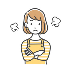 怒ってイライラする若い主婦