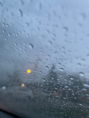 water drops on a glass