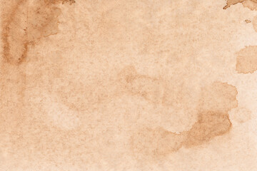 textura de hoja manchada de café. vintage brown watercolor stain on textured paper, abstract...