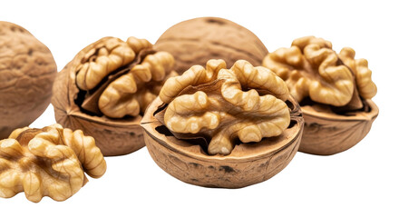 Fototapeta premium Brainy bounty Walnuts revealed in sharp relief