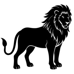 Fototapeta premium Majestic black silhouette of a powerful lion