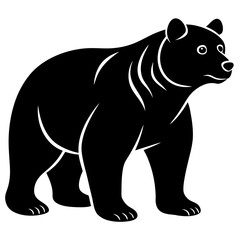 Fototapeta premium Majestic black bear silhouette standing strong