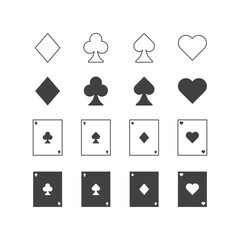 Playing Card Icon Set Vector Design.