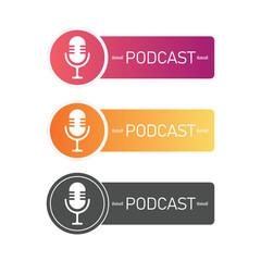 Podcast Icon Set Vector Design.