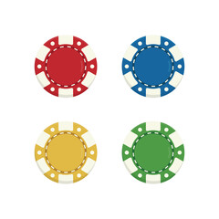 Poker Chip Icon Set Vector Design.