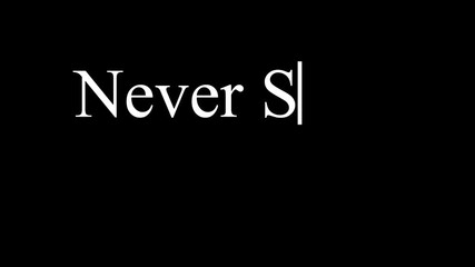 A black background with the words never settle in white serif font and a vertical line below .