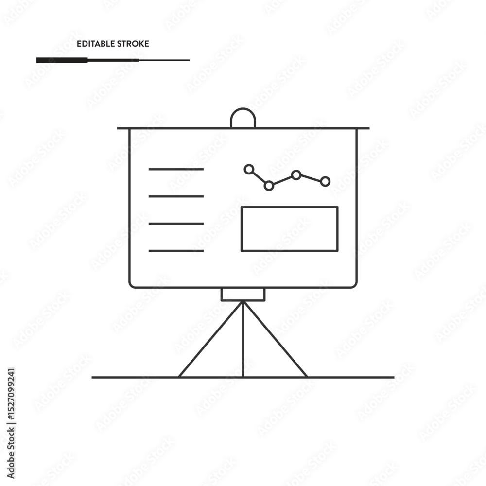 Poster presentation analytics icon vector design.