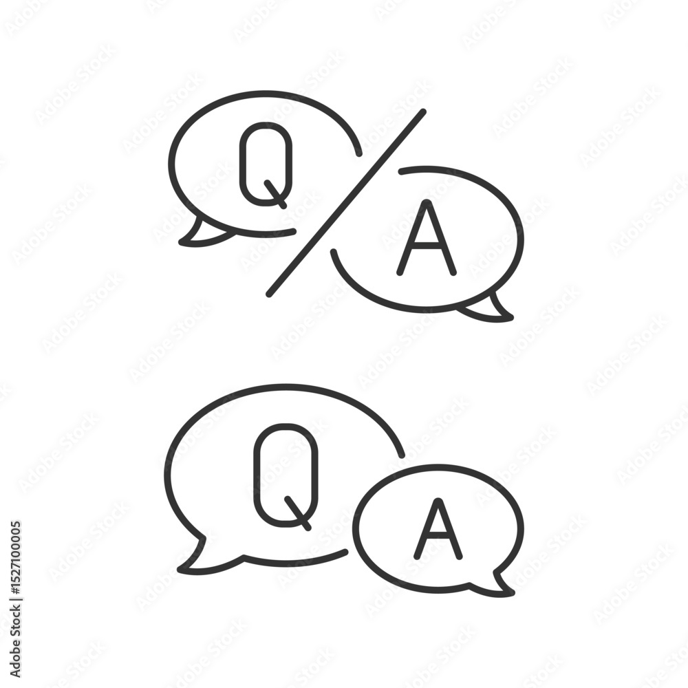 Poster q and a and speech bubble icon vector design.