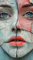 Textured Handmade Collage Using Torn Painted Paper Fabric Overlays and Distressed Background Effects for Conceptual Artwork