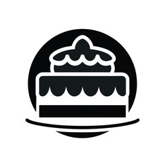 cake on a white background, cake icon silhouette on white background